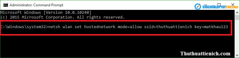 Dòng lệnh copy vào cửa sổ